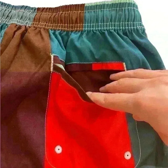 Rowdy Gentleman Block Parties Swim Trunks in Blue, NWT, Size Large - Picture 8 of 12